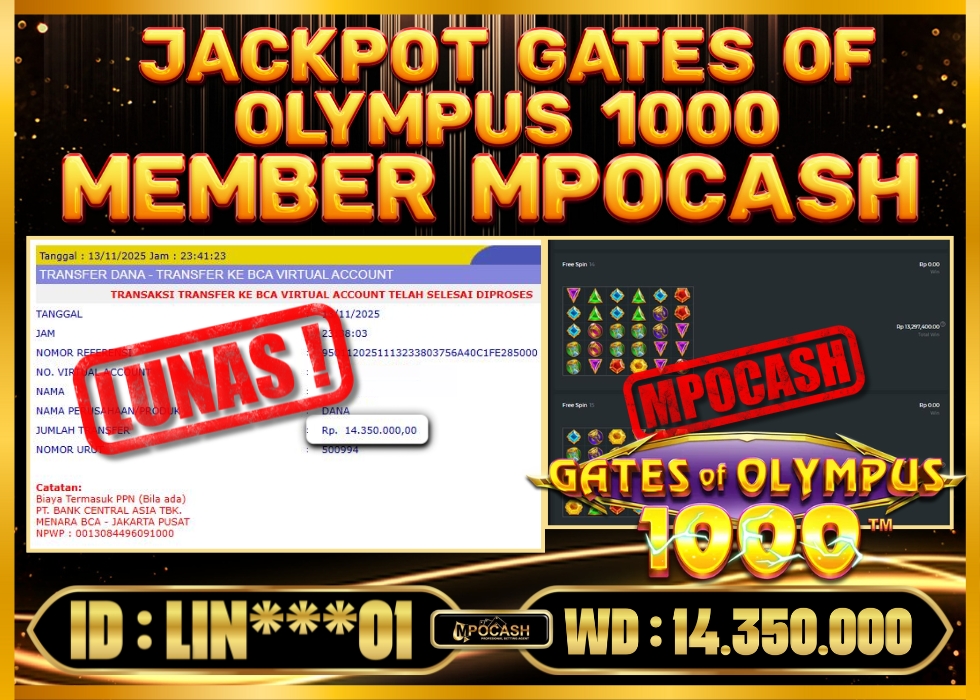 MPOCASH JACKPOT GATES OF OLYMPUS 1000